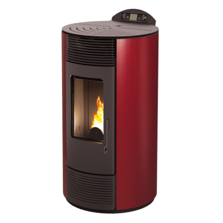 Estufa de pellets MODERNA SMART 8,7 kW redonda burdeos